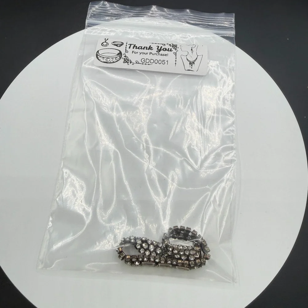 Clear Rhinestone Silver Tone Multi Row Bracelet Baguette Statement Bridal Gift